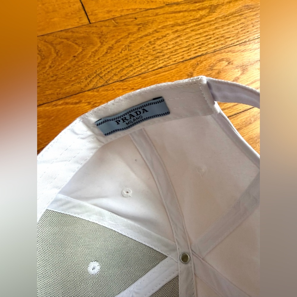 Prada White Triangle Logo Baseball Cap for Men - Picture 4 of 5